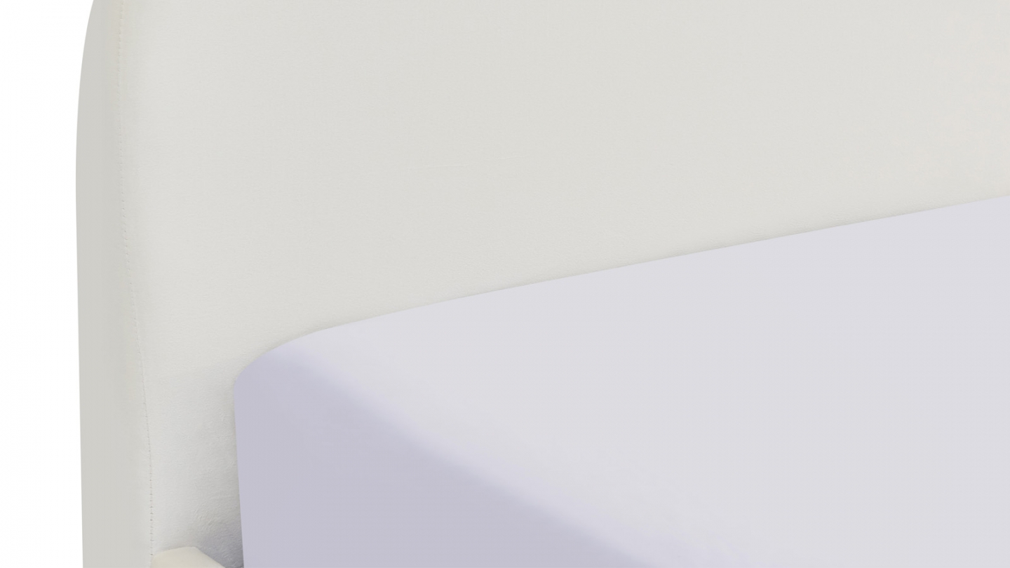 Lit coffre adulte 180x200 cm avec tête le lit matelassée en velours beige - Suzon