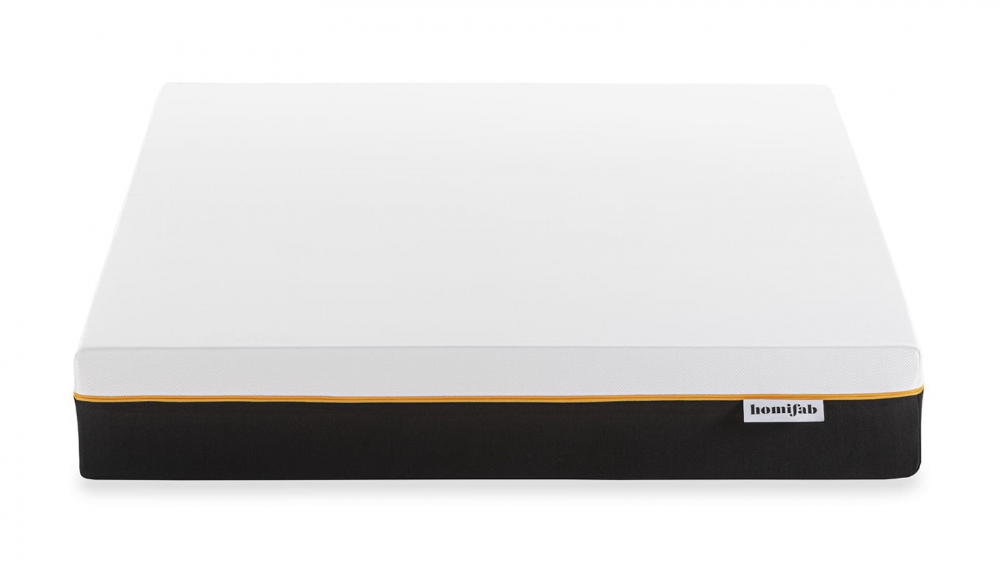 Ensemble Lit adulte 160x200cm avec tête de lit en tissu beige - Milo + Matelas mémoire de forme - Dual Confort