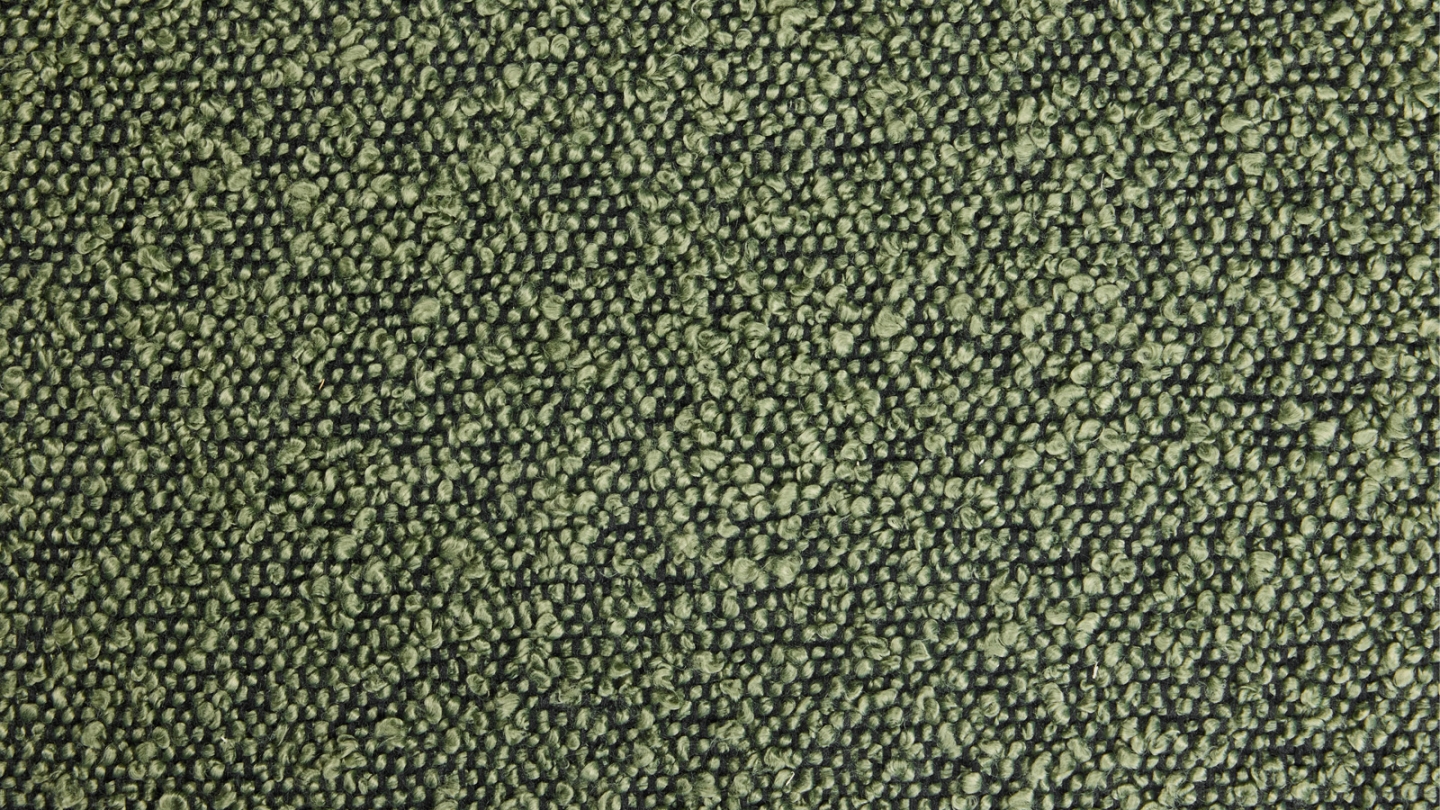 Fauteuil en bois et tissu bouclé vert - Lanna