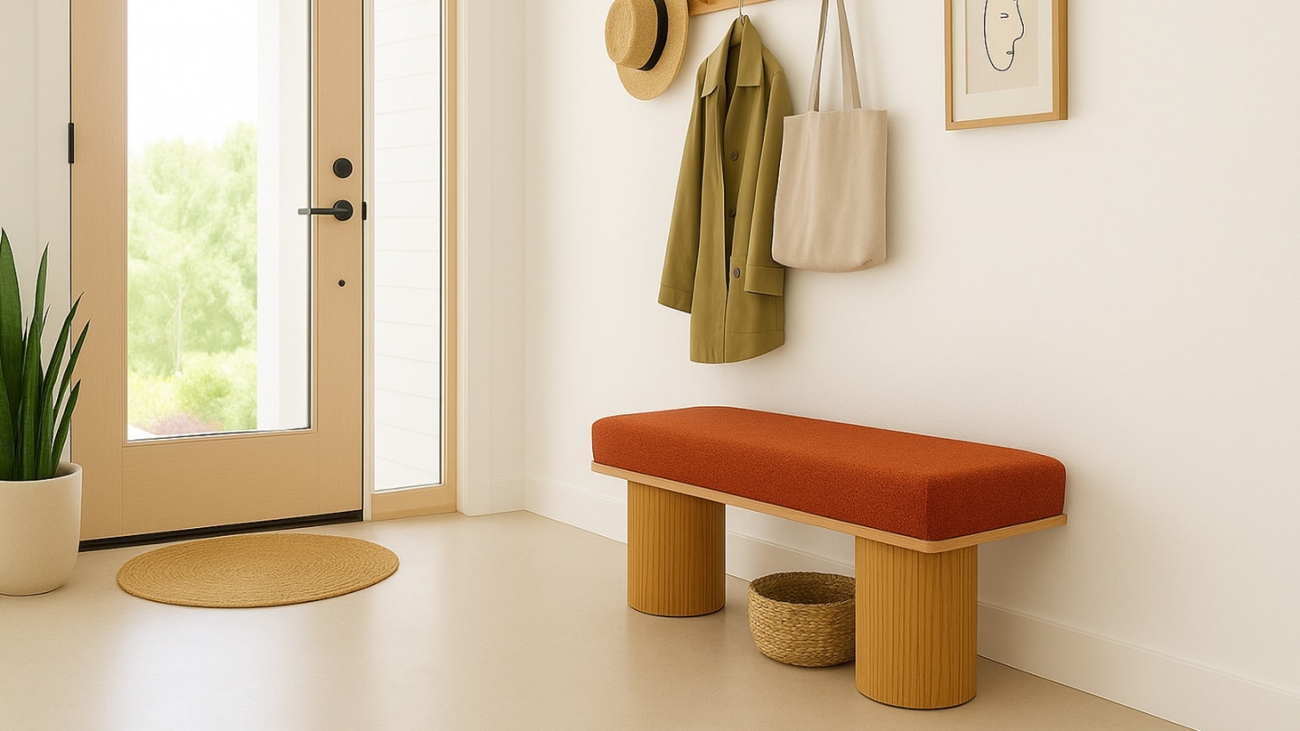 Banc en tissu bouclé rouille - Mahe