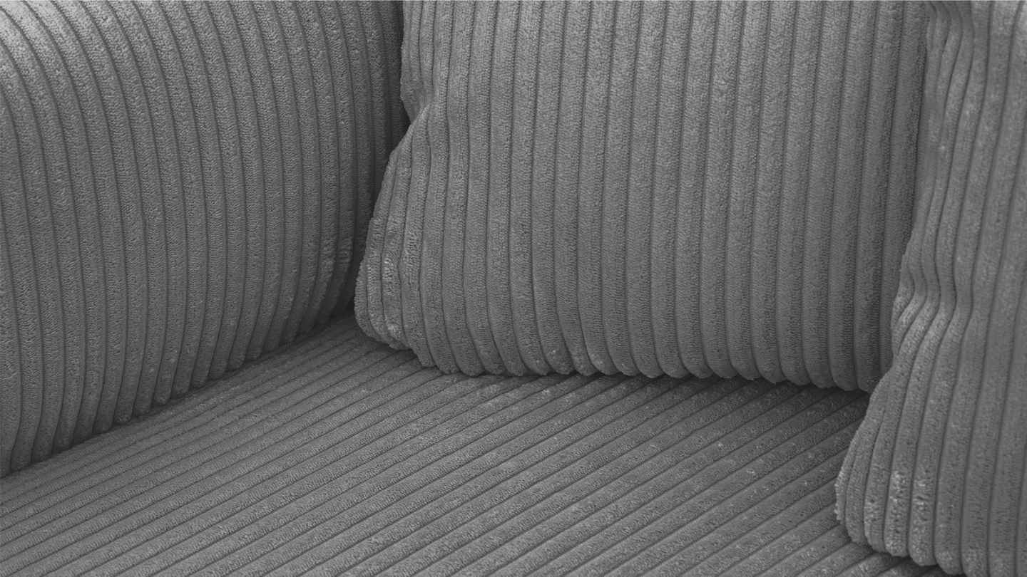 Canapé d'angle à droite convertible 3 places en velours côtelé gris anthracite - Asti