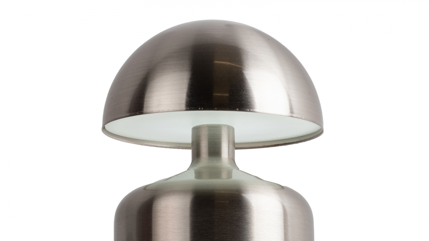 Lampe de table champignon LED en métal bleu turquoise - Impetu