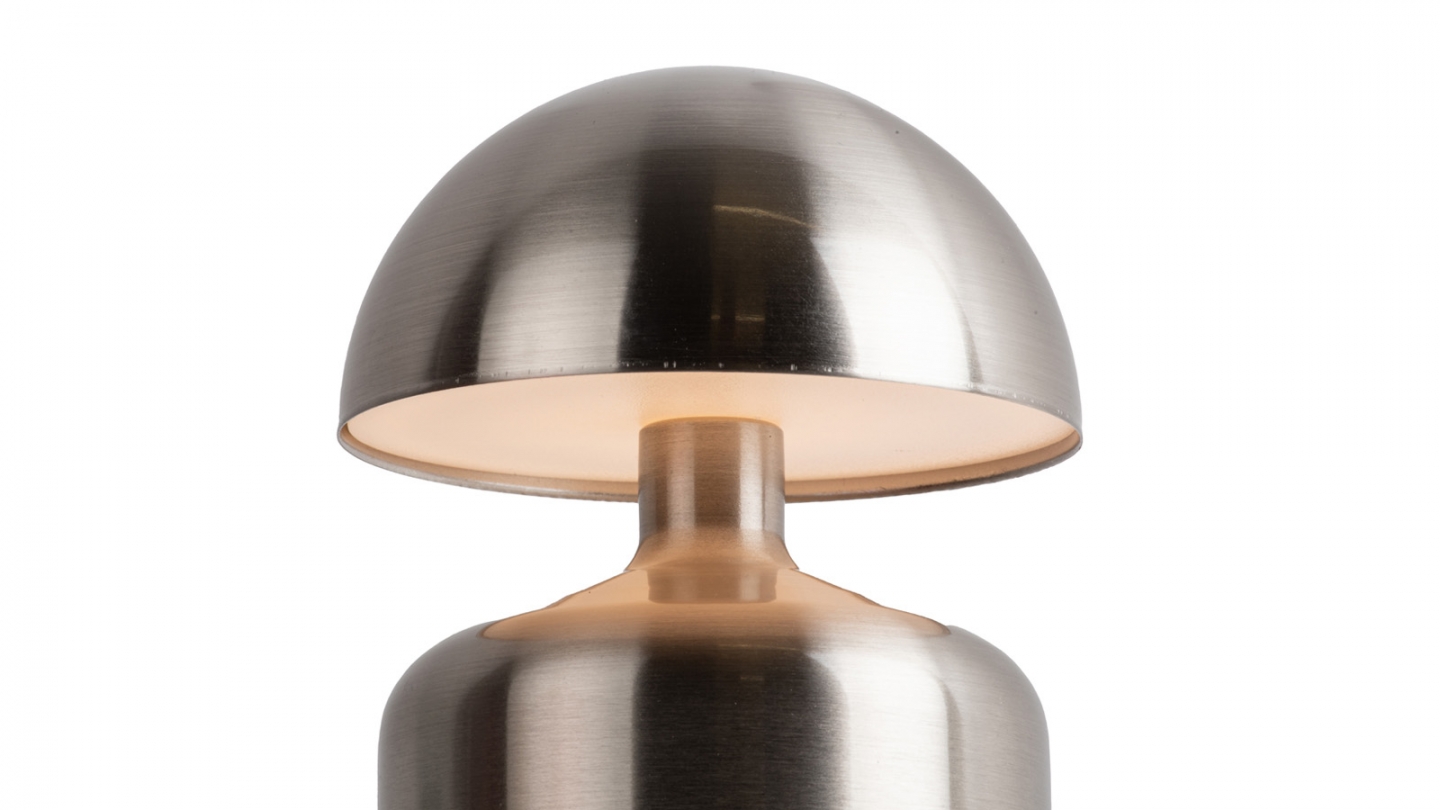 Lampe de table champignon LED en métal bleu turquoise - Impetu