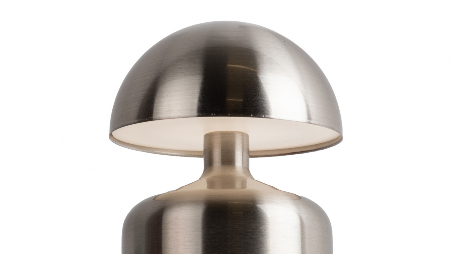 Lampe de table champignon LED en métal bleu turquoise - Impetu