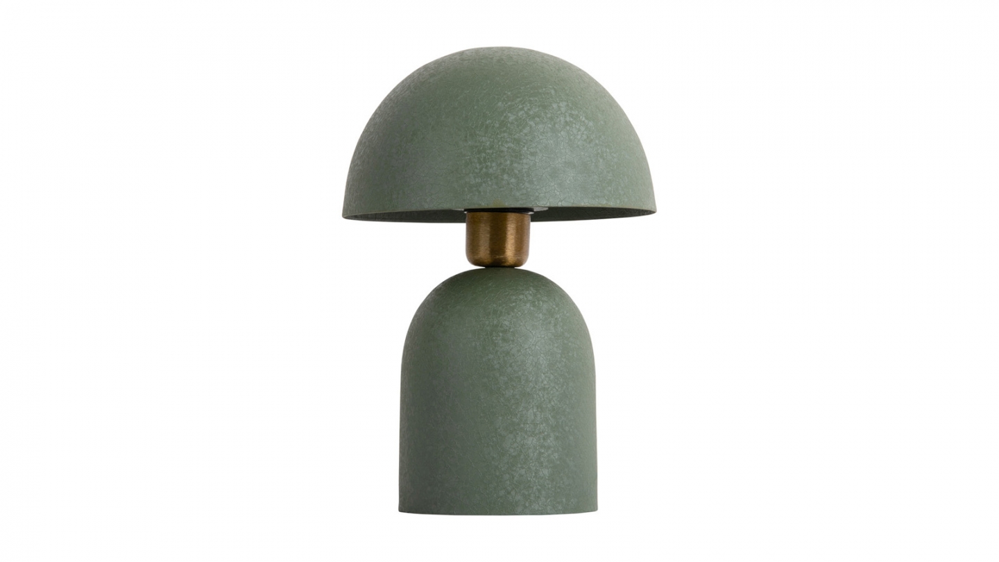 Lampe à poser champignon en métal vert jungle - Boaz