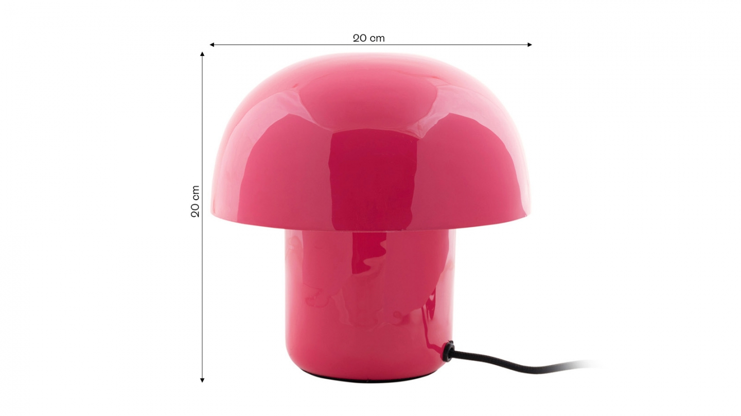 Lampe à poser champignon en métal émaillé rose vif - Fat Mushroom Mini