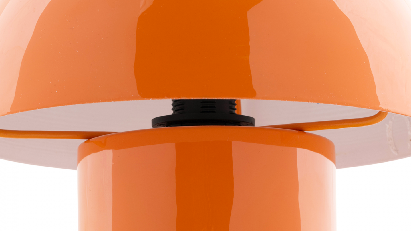 Lampe à poser champignon en métal émaillé orange vif - Fat Mushroom Mini