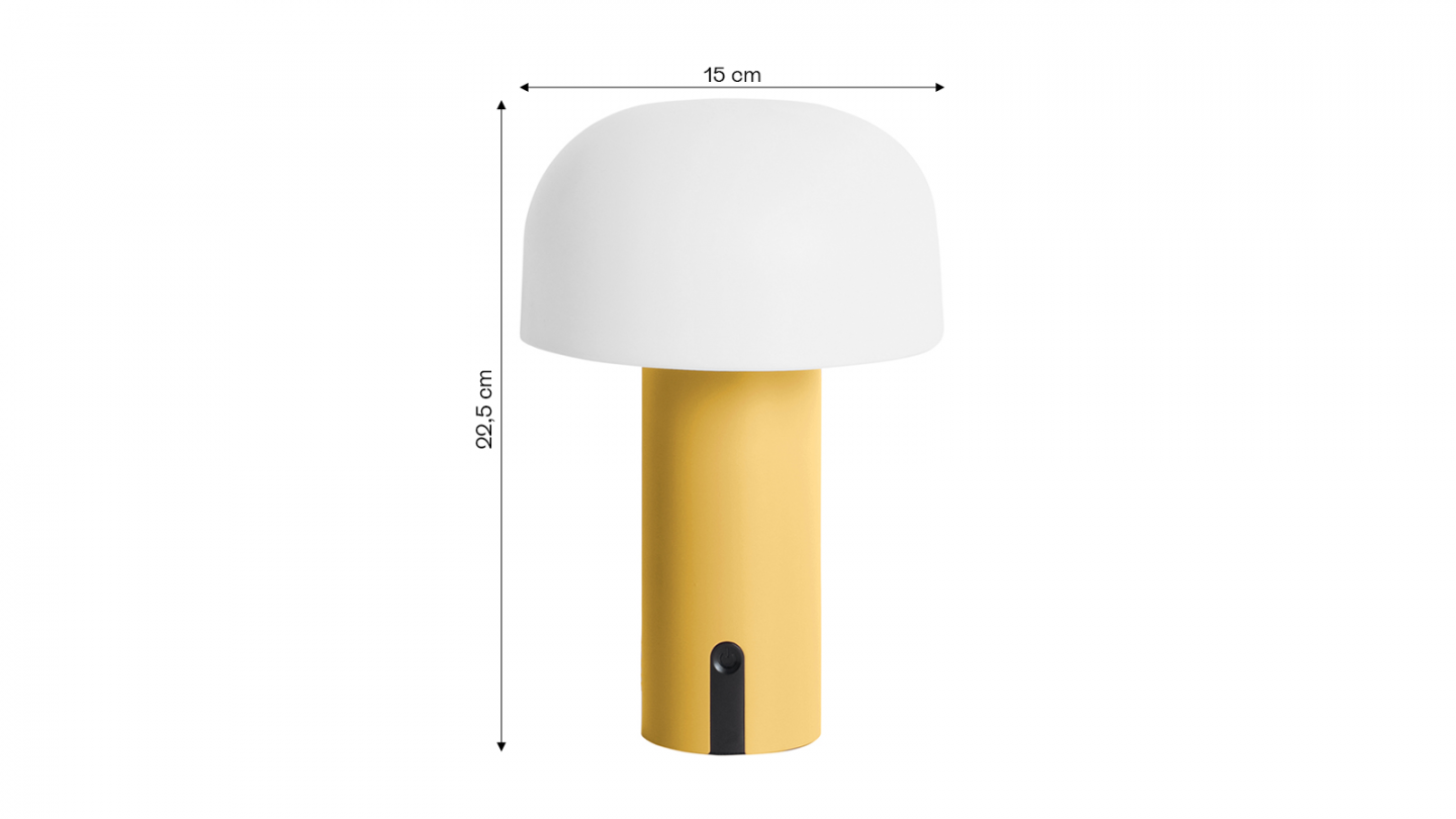 Lampe de table champignon LED en métal jaune - Luca