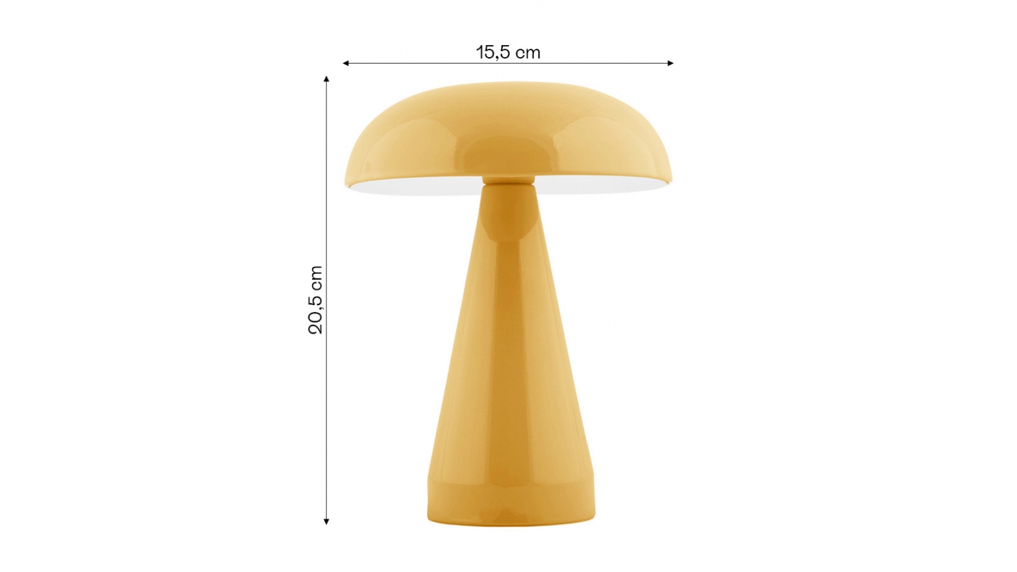 Lampe de table champignon LED en métal jaune - Rachel