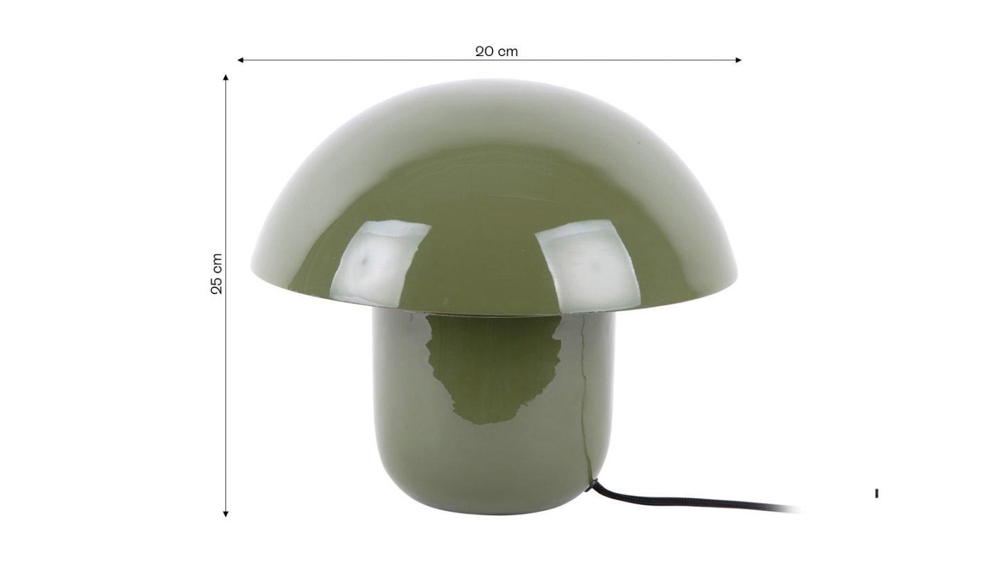 Lampe à poser champignon en métal émaillé vert jungle - Fat Mushroom