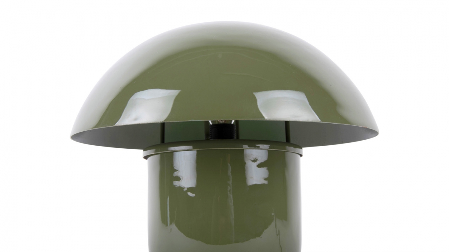 Lampe à poser champignon en métal émaillé vert jungle - Fat Mushroom