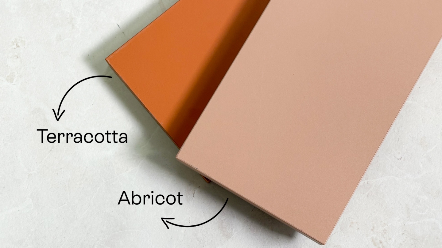 Meuble de salle de bain suspendu double vasque intégrée 120cm 2 tiroirs Terracotta - Hudson