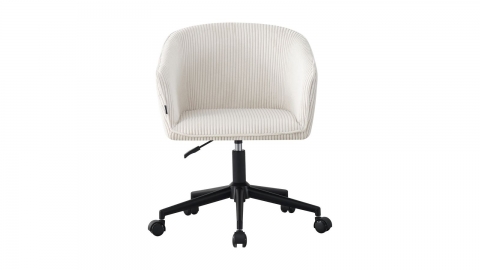 Fauteuil de bureau pivotant et réglable en hauteur en velours côtelé beige - Marlo