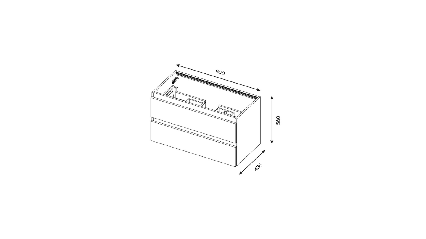 Meuble de salle de bain suspendu vasque à poser 90cm 2 tiroirs Terracotta + miroir - Rivage