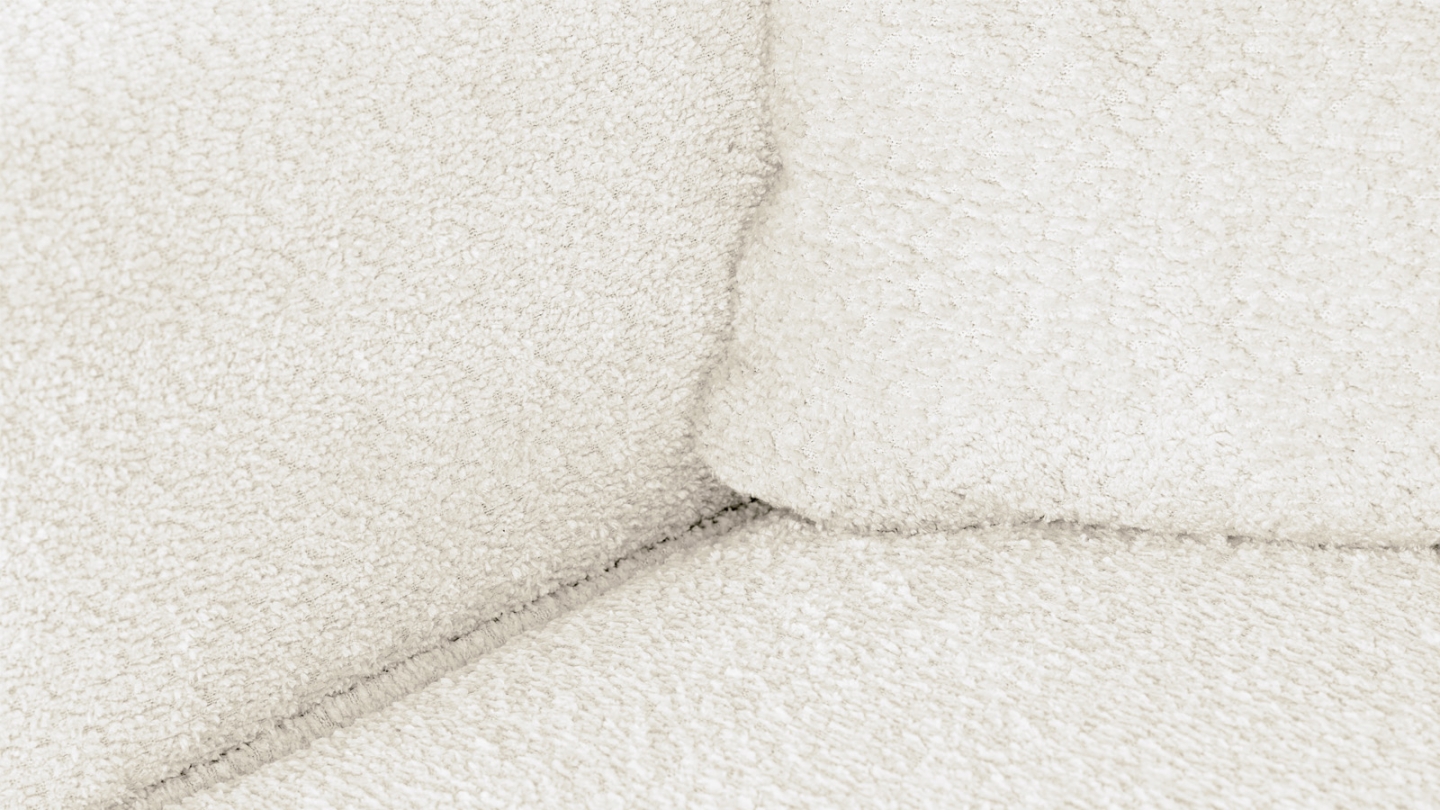 Canapé d'angle à droite convertible 3 places en tissu bouclé beige - Asti
