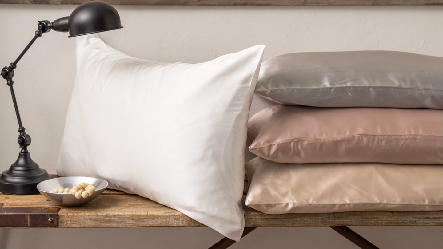 Lot de 2 Taies d'oreiller en soie rose nude 50 x 75 cm - Ashley