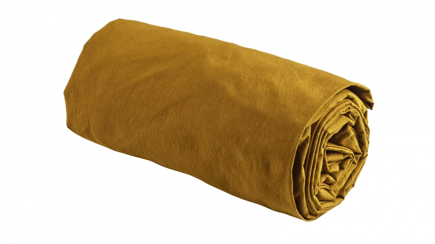 Drap housse en coton bio Jaune 140 x 200 cm - Celeste