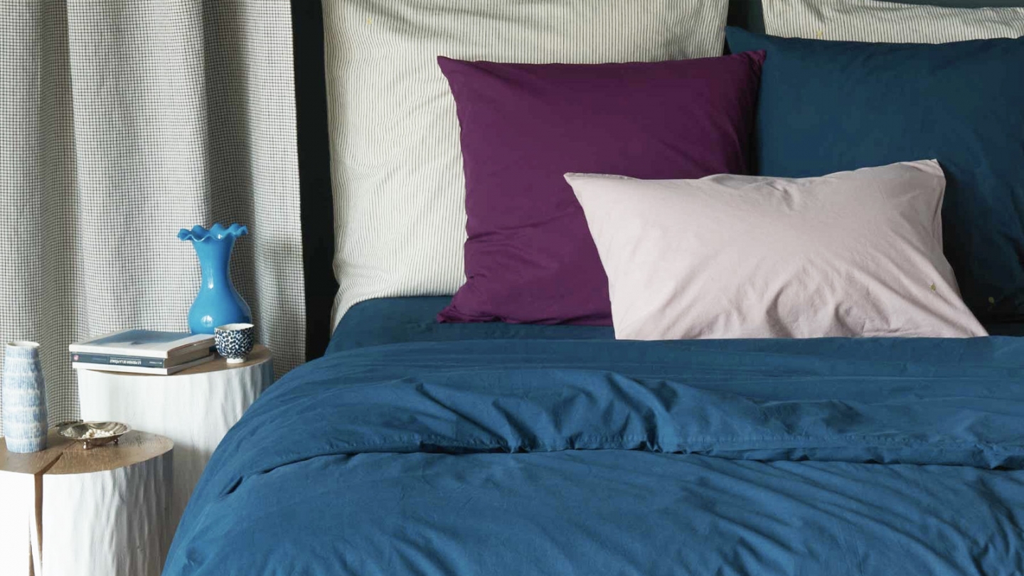 Housse de couette en coton bio bleu 240 x 260 cm - Celeste