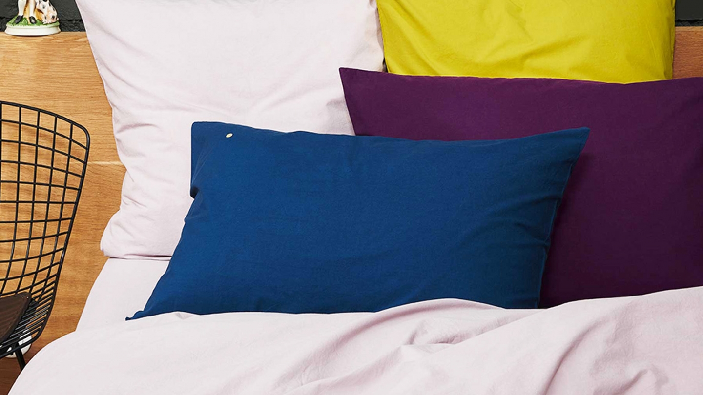Lot de 2 Taies d'oreiller en coton bio bleu 65 x 65 cm - Celeste