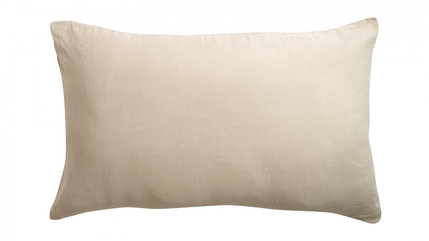 Lot de 2 Taies d'oreiller en chanvre ecru 50 x 75 cm - Kala