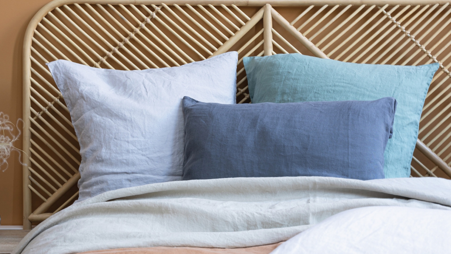 Lot de 2 Taies d'oreiller en chanvre ecru 65 x 65 cm - Kala