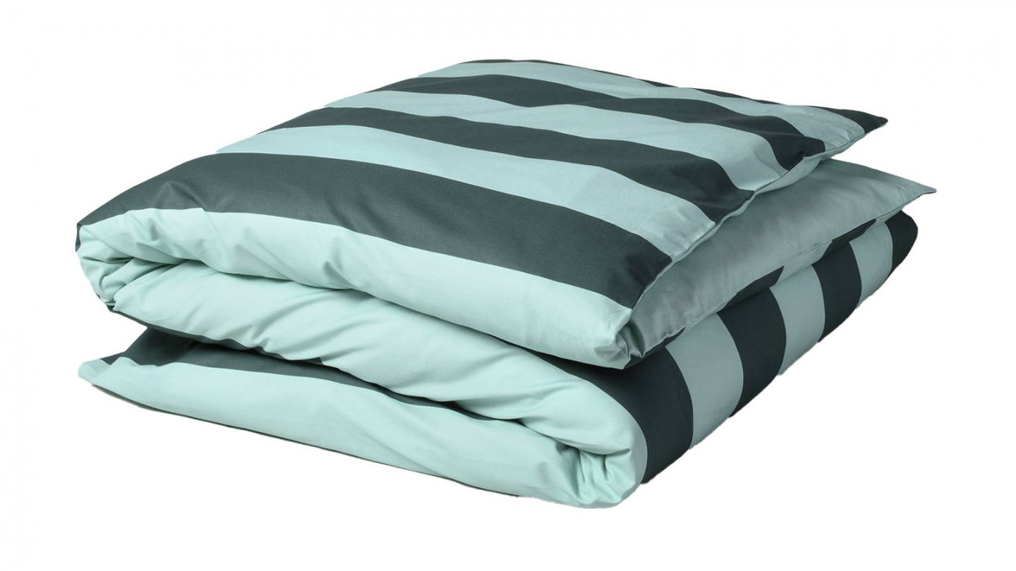 Housse de couette en coton bio rayée Bleu 220 x 240 cm - Malo