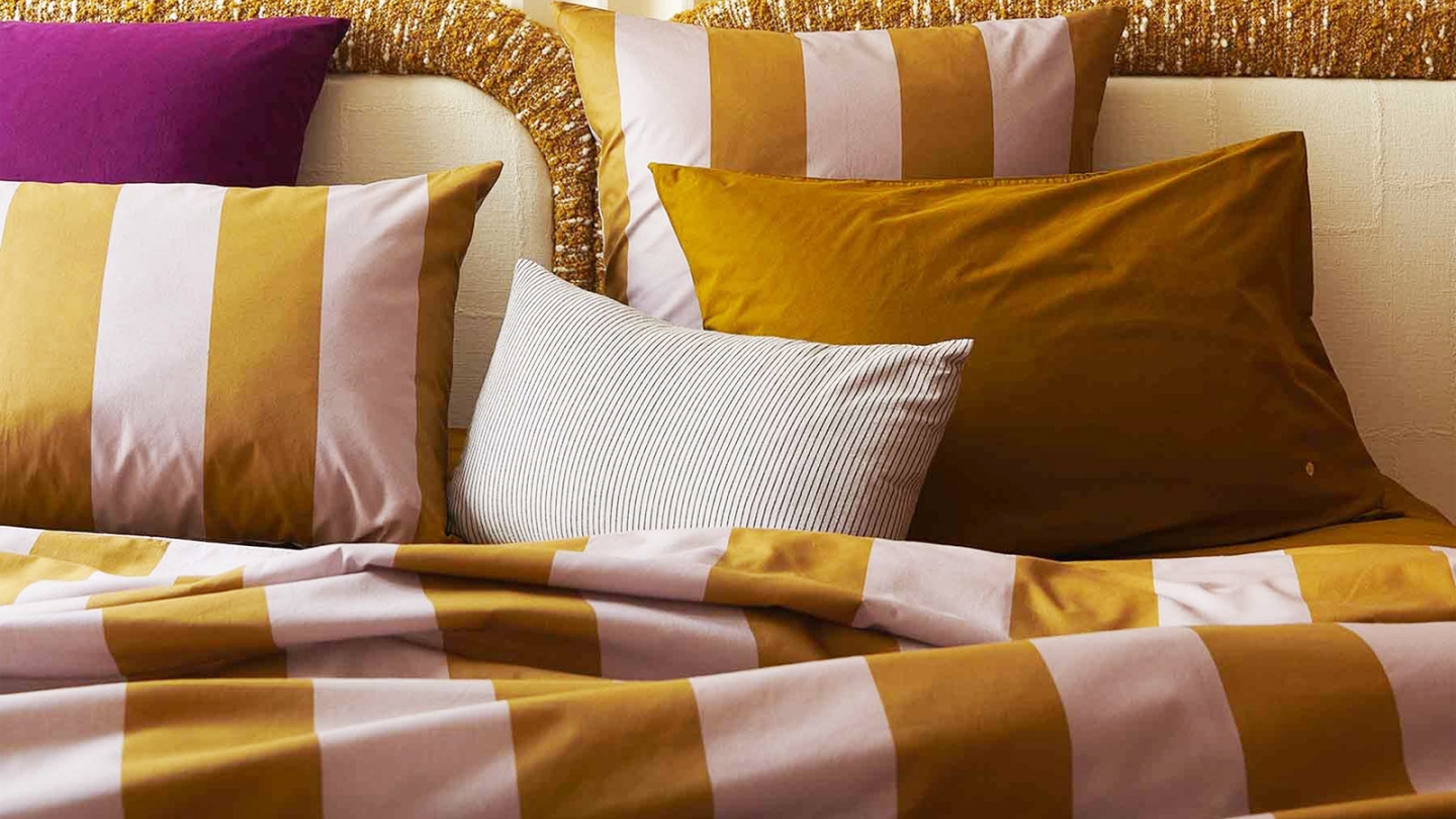 Housse de couette en coton bio rayée Rose 220 x 240 cm - Malo