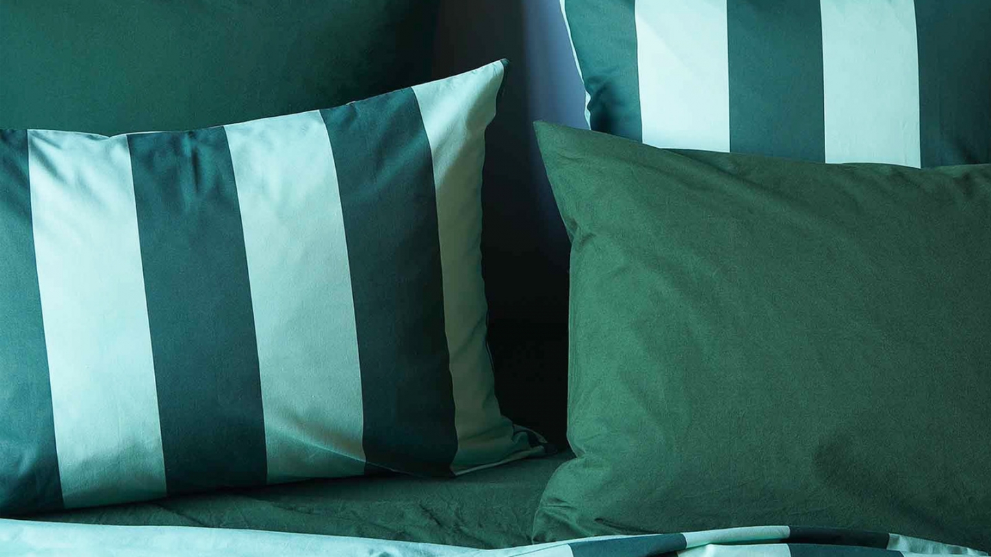 Lot de 2 Taies d'oreiller en coton bio rayée Bleu 70 x 50 cm - Malo