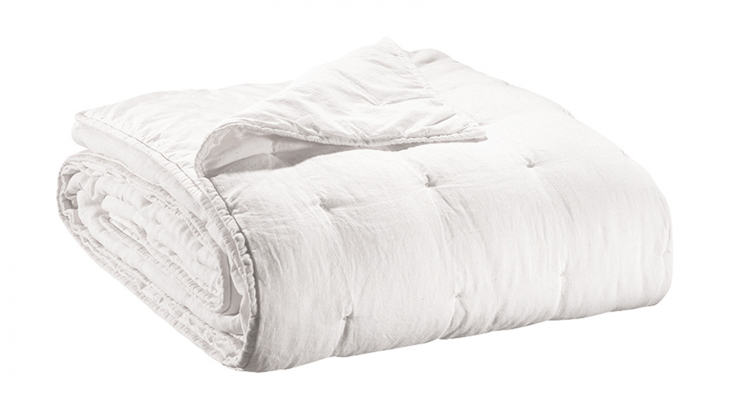 Chemin de lit en lin Blanc 90 x 240 cm - Zeff