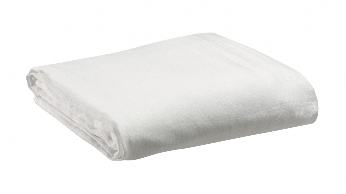 Drap housse en lin Blanc 140 x 190 x 30 cm - Zeff