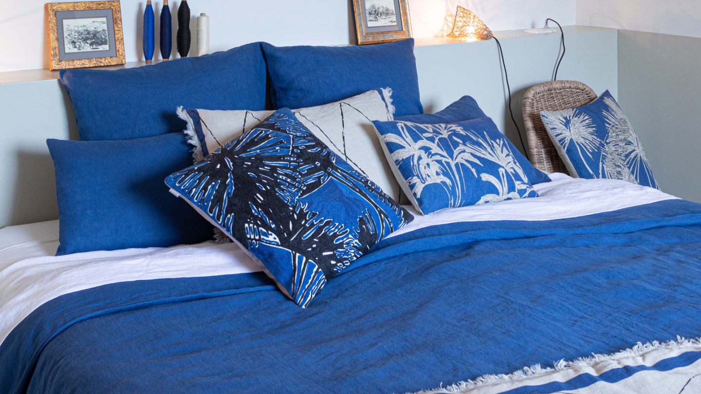 Drap housse en lin Blanc 180 x 200 x 30 cm - Zeff