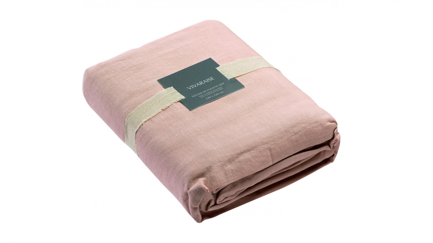 Housse de couette en lin Jaune 260 x 240 cm - Zeff