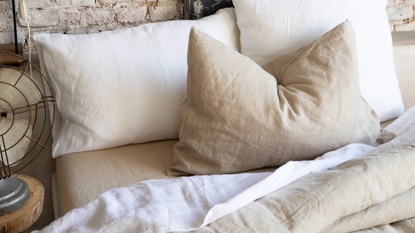 Housse de couette en lin bleu 260 x 240 cm - Zeff
