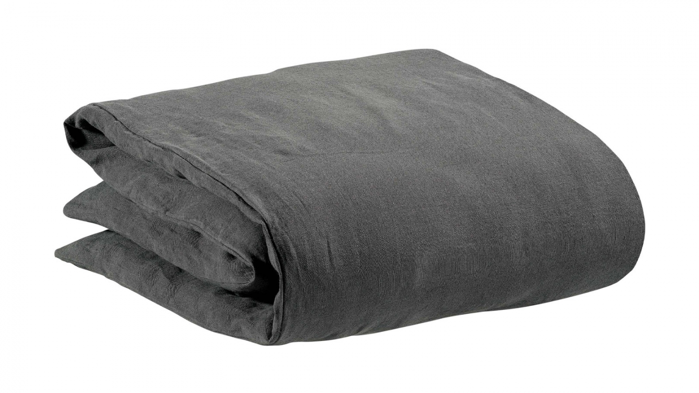 Housse de couette en lin Gris 140 x 200 cm - Zeff