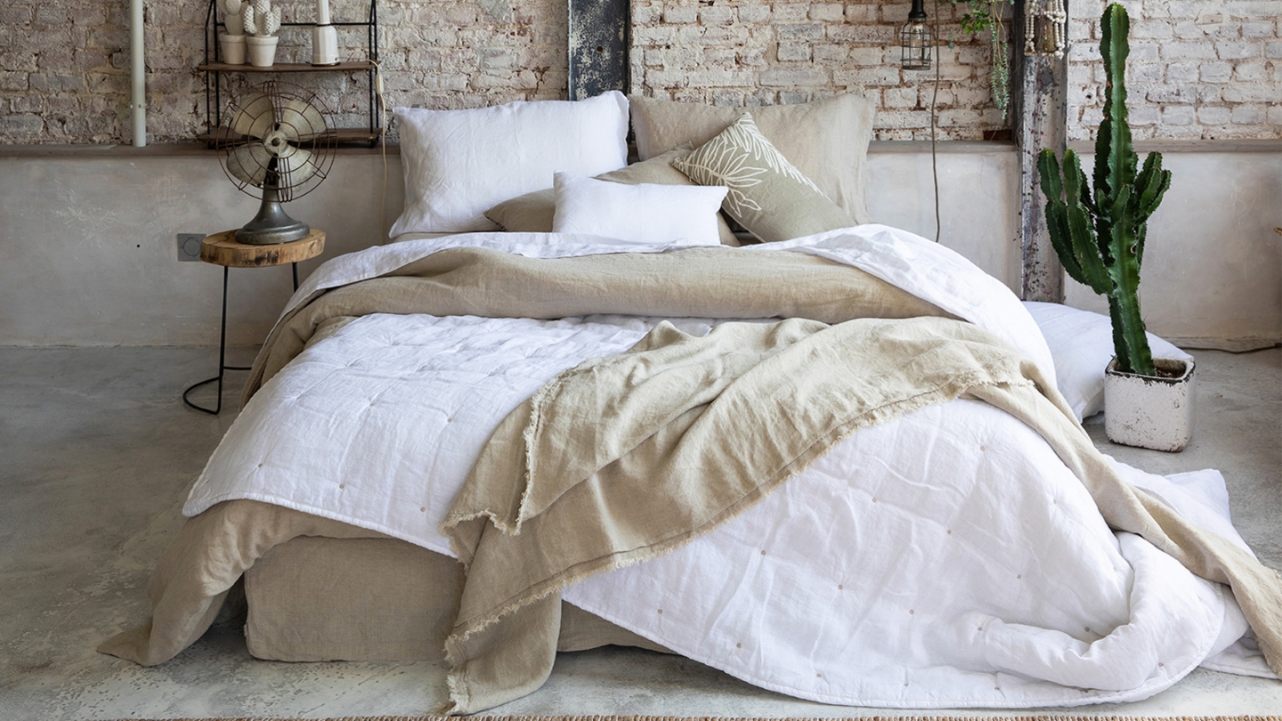 Lot de 2 Taies d'oreiller en lin Vert 65 x 65 cm - Zeff