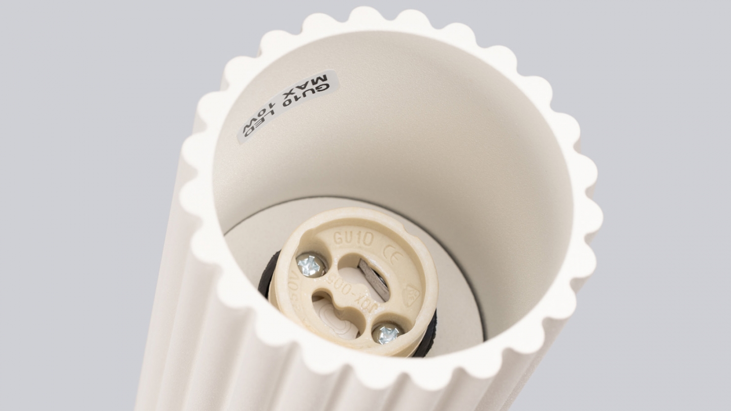 Plafonnier en aluminium cannelé 10 cm blanc - Karbon