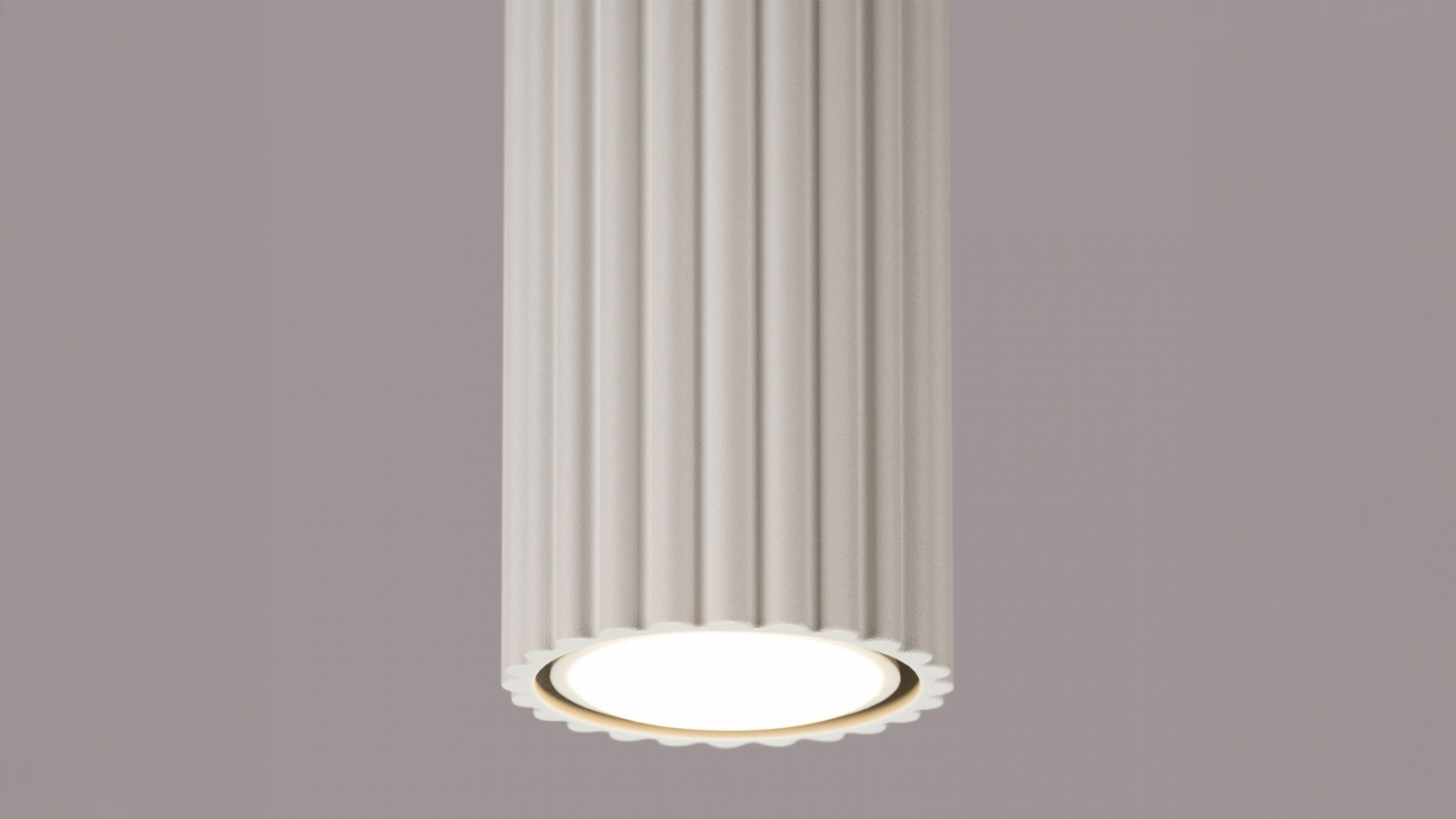 Plafonnier en aluminium cannelé 10 cm blanc - Karbon