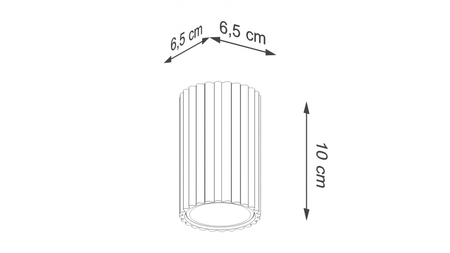 Plafonnier en aluminium cannelé 10 cm blanc - Karbon