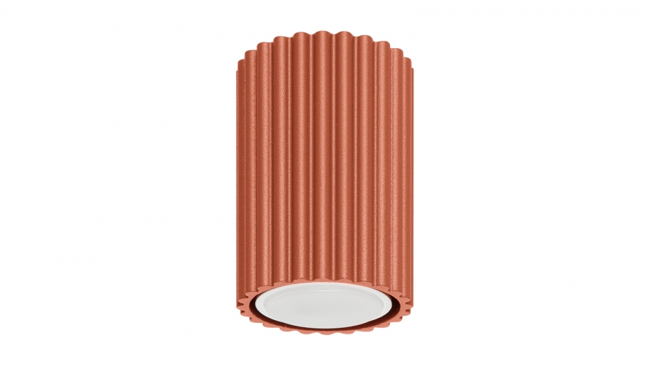 Plafonnier en aluminium cannelé 10 cm terracotta - Karbon