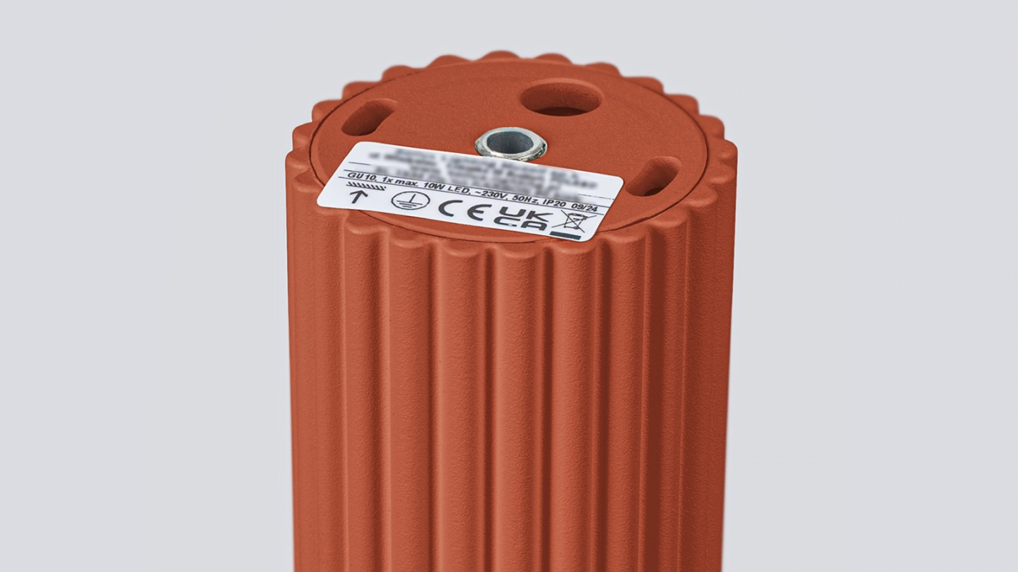 Plafonnier en aluminium cannelé 10 cm terracotta - Karbon