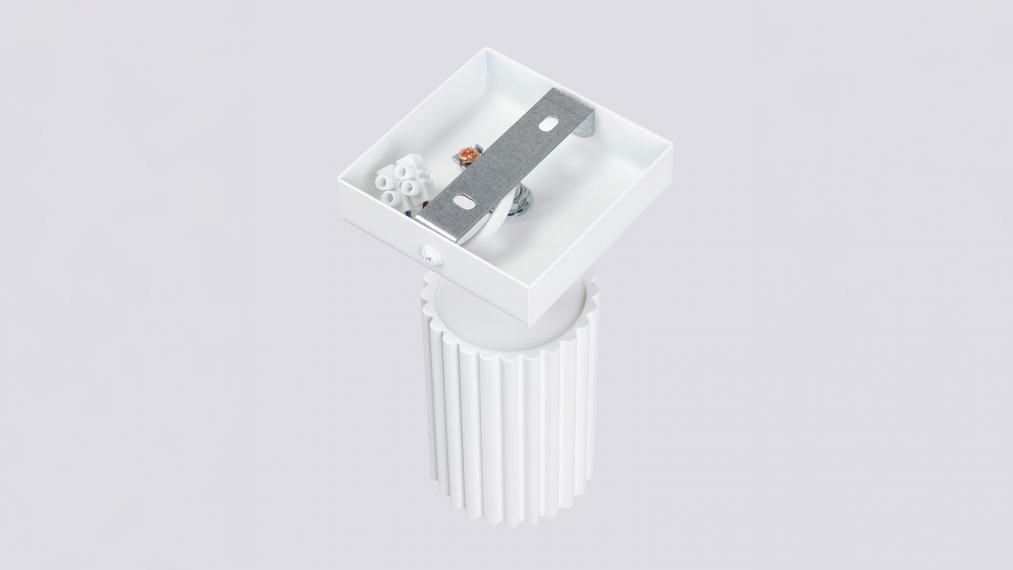 Applique en aluminium cannelé beige - Karbon