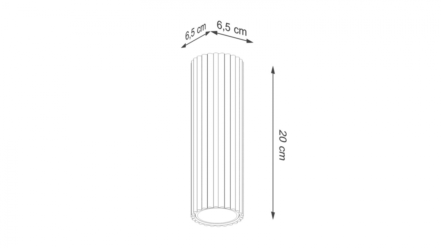 Plafonnier en aluminium cannelé 20 cm beige - Karbon Plafonnier en aluminium cannelé 20 cm beige - Karbon