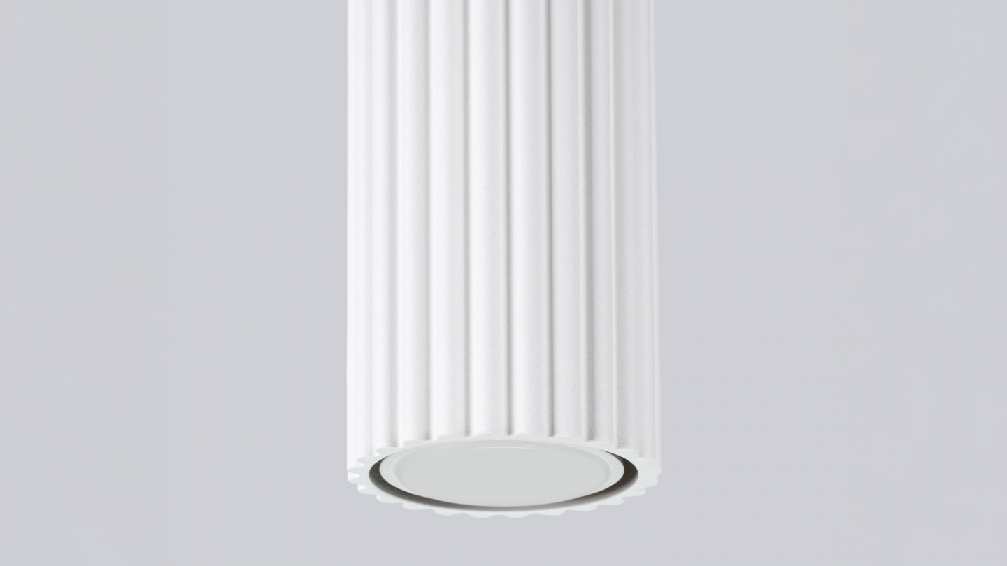 Plafonnier en aluminium cannelé 20 cm blanc - Karbon