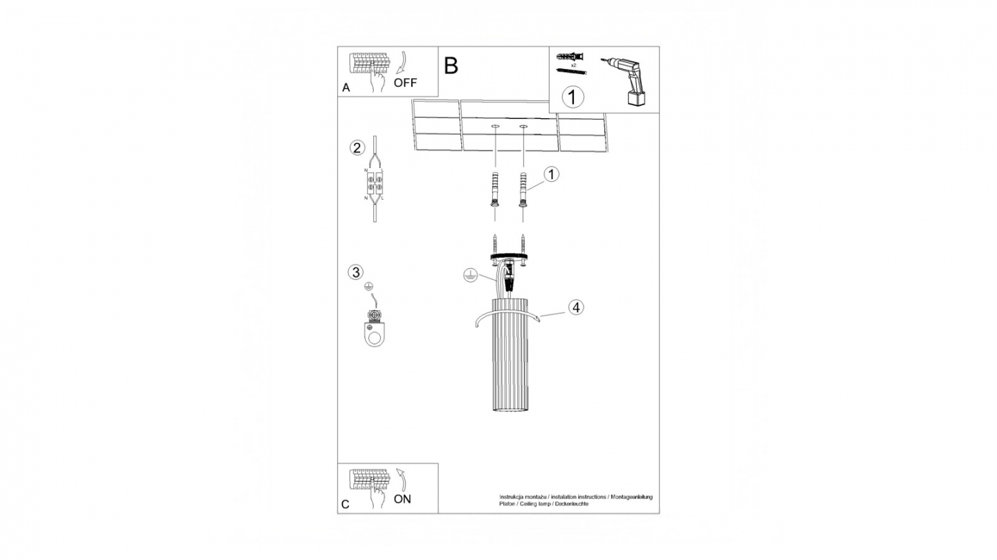 Plafonnier en aluminium cannelé 20 cm blanc - Karbon