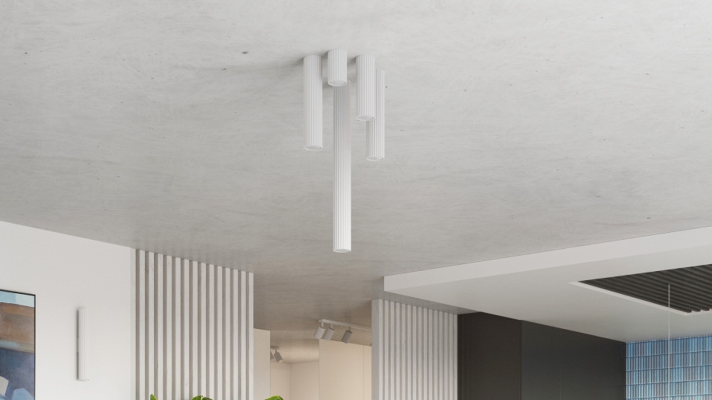 Plafonnier en aluminium cannelé 20 cm blanc - Karbon