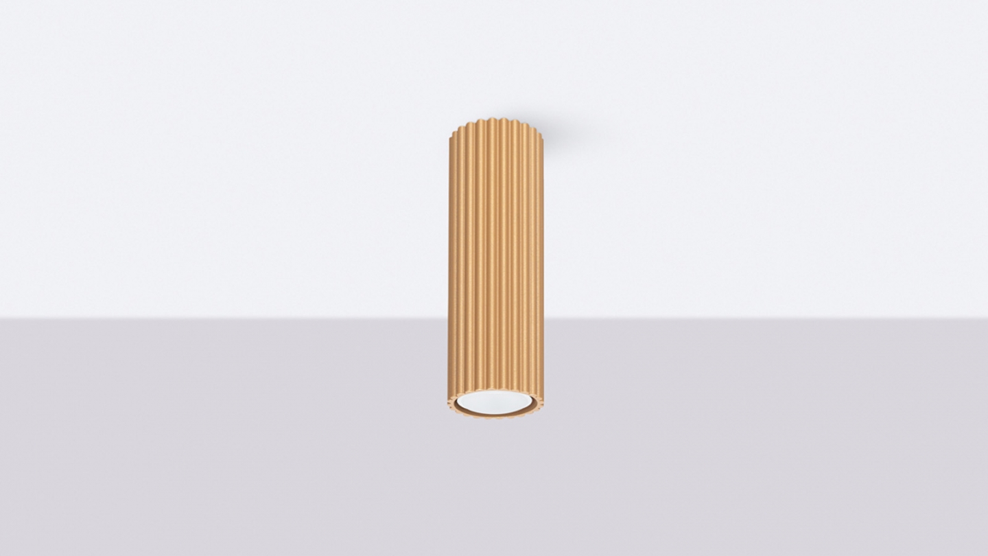 Plafonnier en aluminium cannelé 20 cm or - Karbon