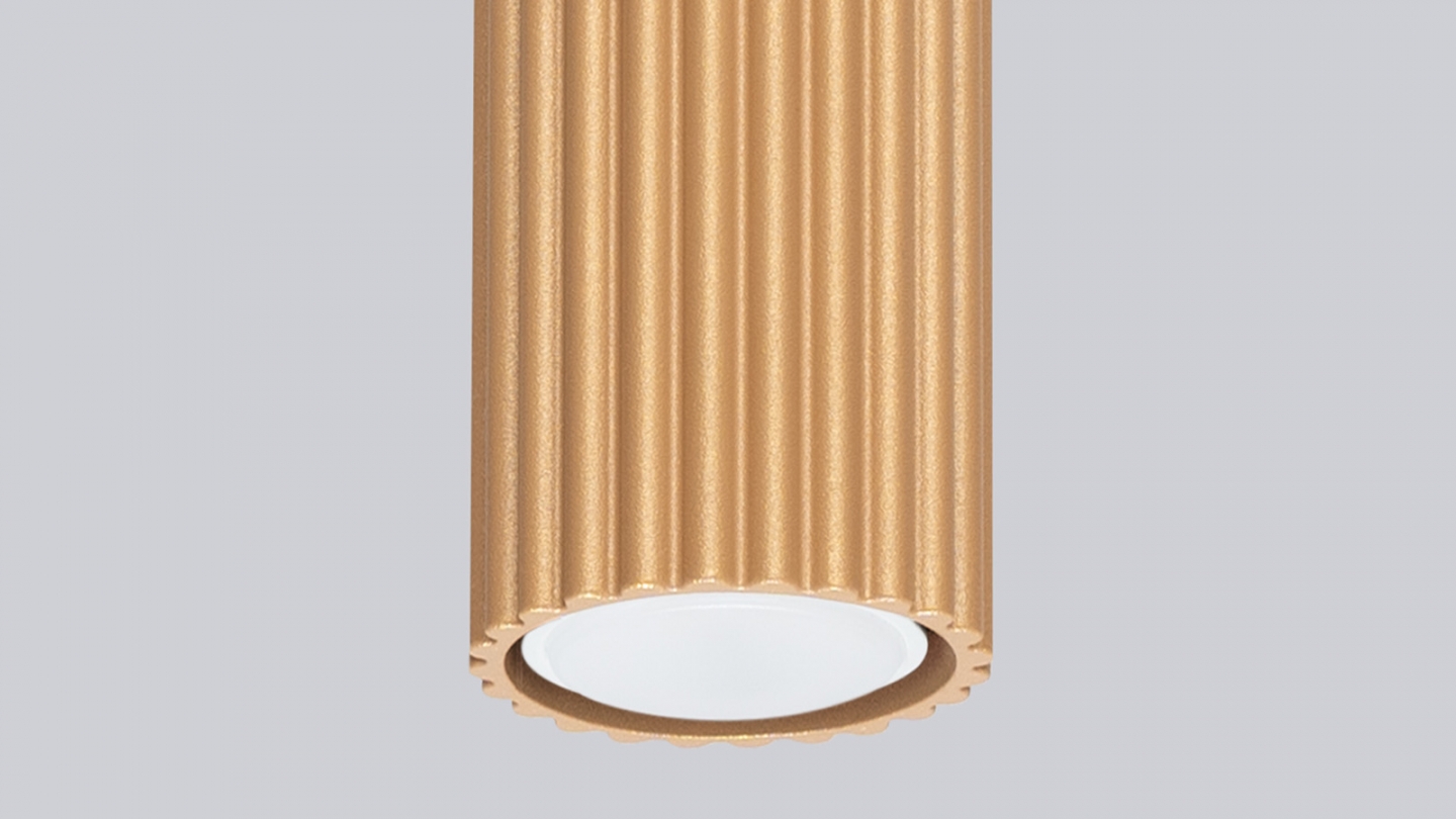 Plafonnier en aluminium cannelé 20 cm or - Karbon