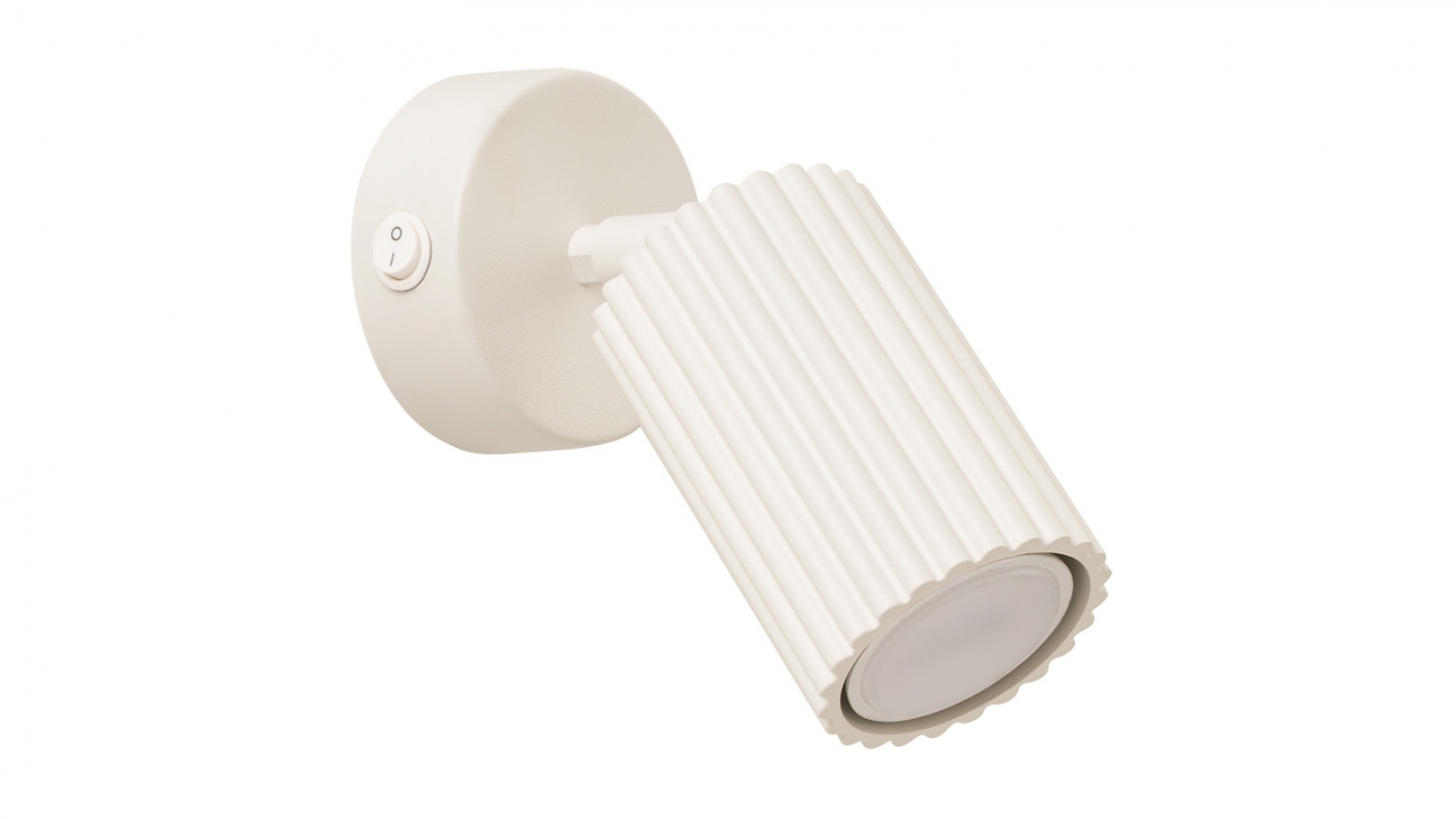 Applique en aluminium cannelé beige avec interrupteur - Karbon