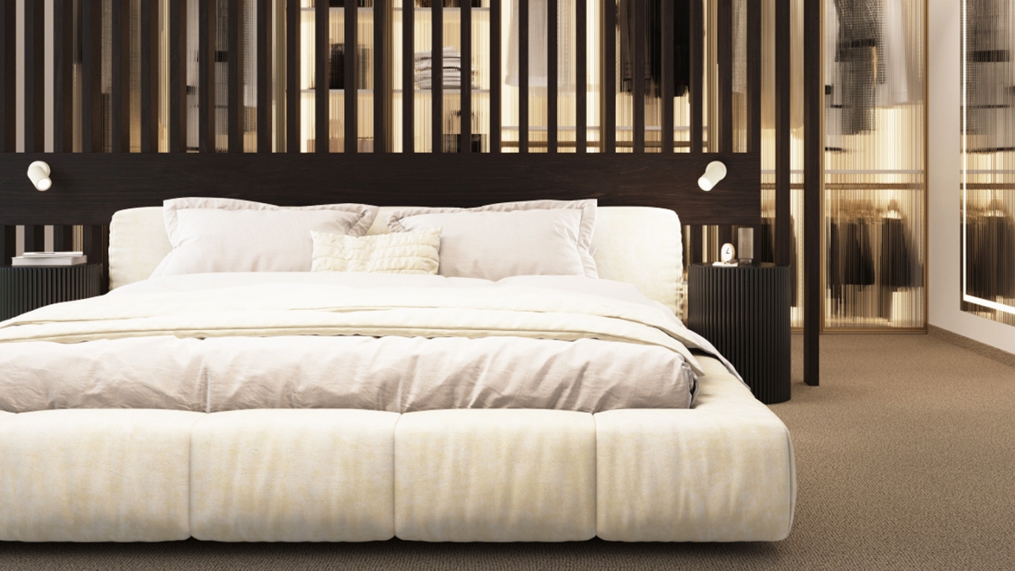 Applique en aluminium cannelé beige avec interrupteur - Karbon