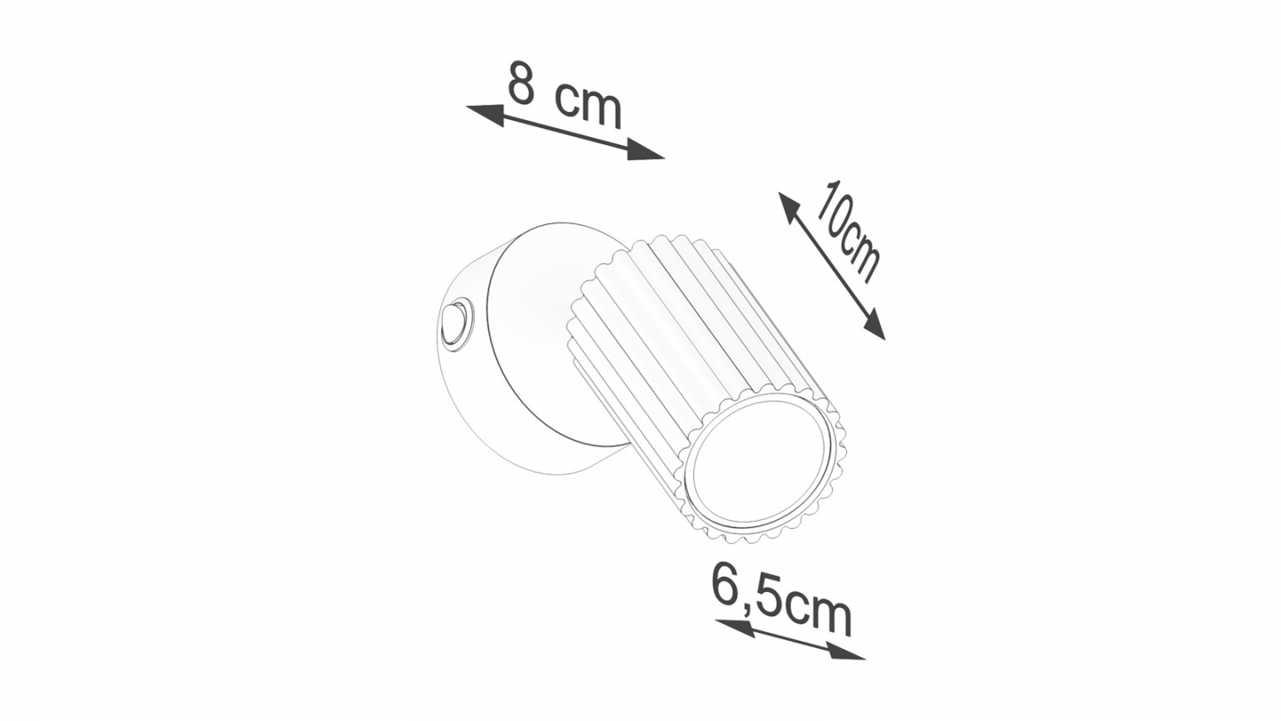 Applique en aluminium cannelé blanc avec interrupteur - Karbon